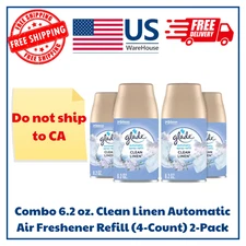 Combo 6.2 oz. Clean Linen Automatic Air Freshener Refill (4-Count) 2-Pack