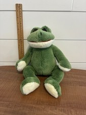 Russ Fraggles Frog Toad Vintage Green  White Plush Doll Stuffed 12  