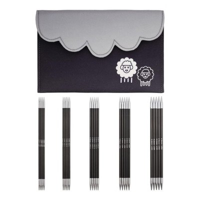 KnitPro Karbonz Starter Double Pointed Needle Set 6''(15cm) | 5 US Sizes (0 to 6)