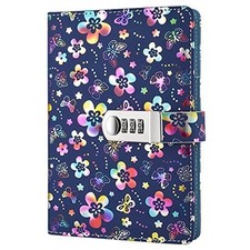 A5 PU Leather Password Lock Diary Peach Cover Locked Notebook Journal Diary w...