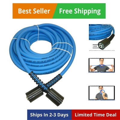 #ad UBERFLEX Kink Resistant Pressure Washer Hose 1 4quot; 3100 PSI with 2 22MM ... $100.99