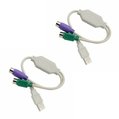 USB to PS2s Male Active USB to 2x PS2s Adapter Keyboards Mouse Converters Cable