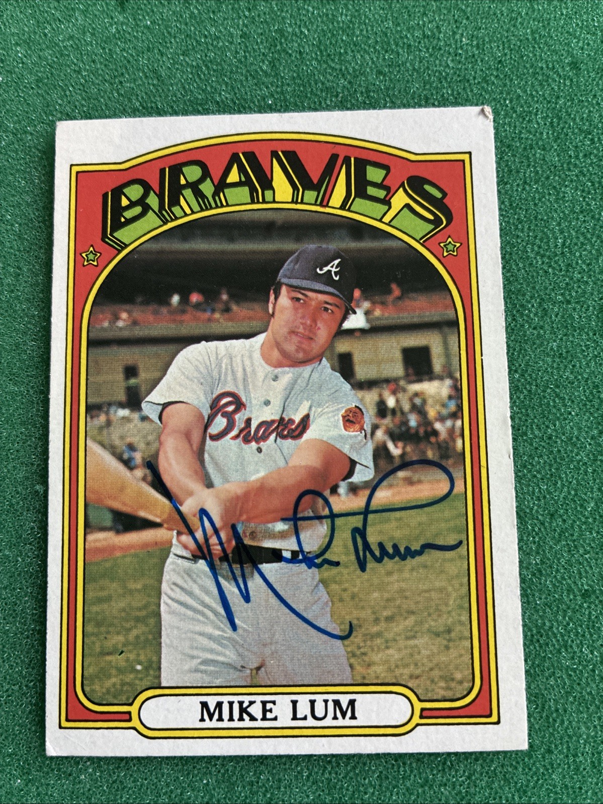 1972 TOPPS MIKE LUM AUTOGRAPH SIGNED AUTO #641 ATLANTA BRAVES
