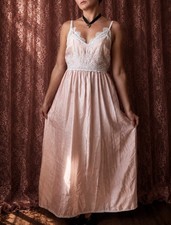 1980s Miss Dior Pink Pearl satin slip gown
