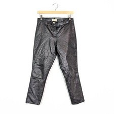 Vintage Hugo Buscati Womens Pants Black Genuine Leather Pants Size 6
