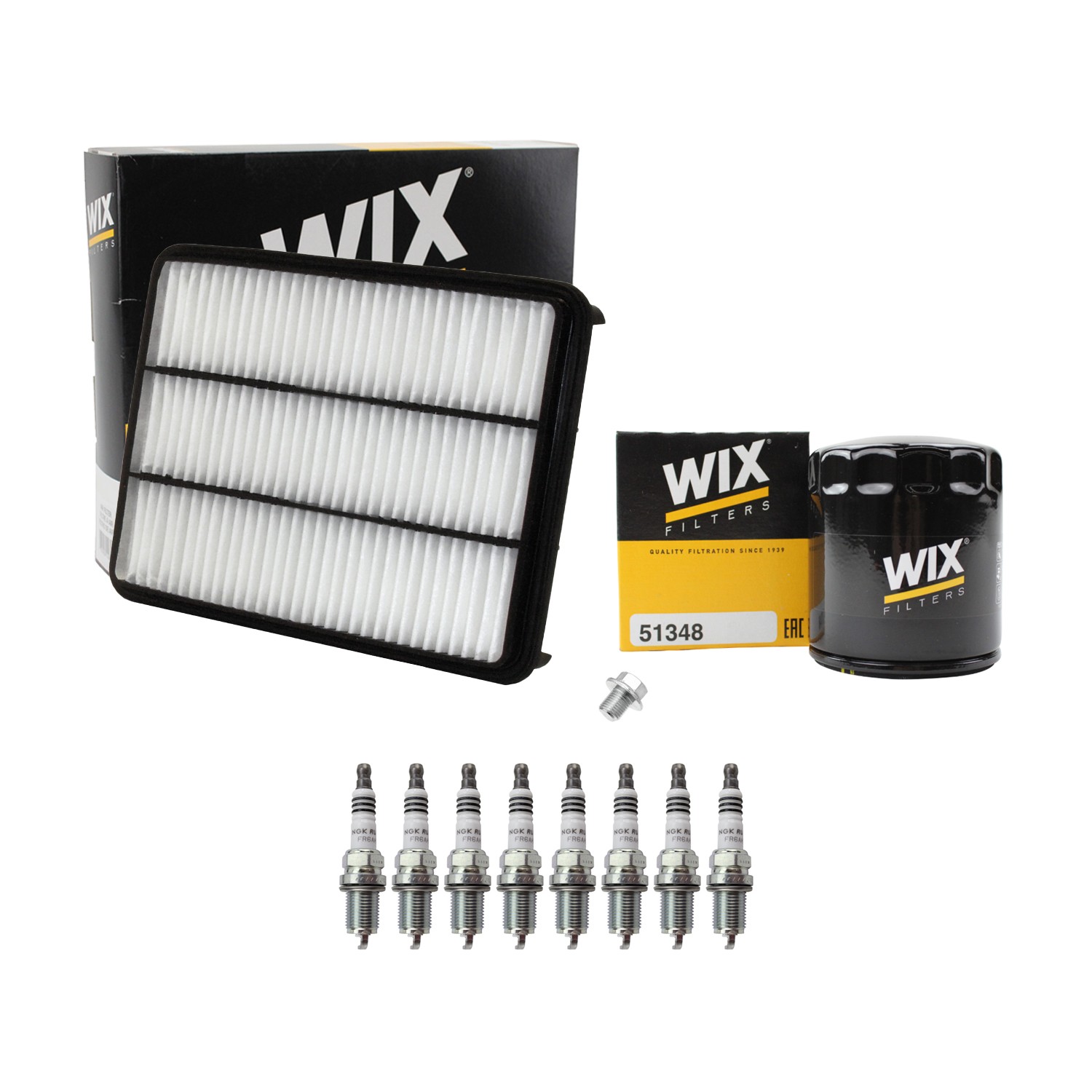 Wix Engine Air Oil Filters  NGK 8 Spark Plugs Kit for Sequoia Tundra V8 2UZ-FE