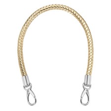 55cm 21.7" Braided Purse Strap Leather Light Gold Silver White Buckle 