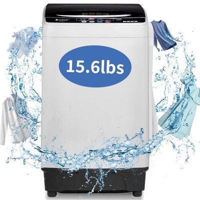 260W 15.6lbs Smart Full Auto Washing Machine Spin-dry Built-in Drain Pump