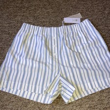 The White Company Cotton PoplinStripe Boxer Pyjama Short