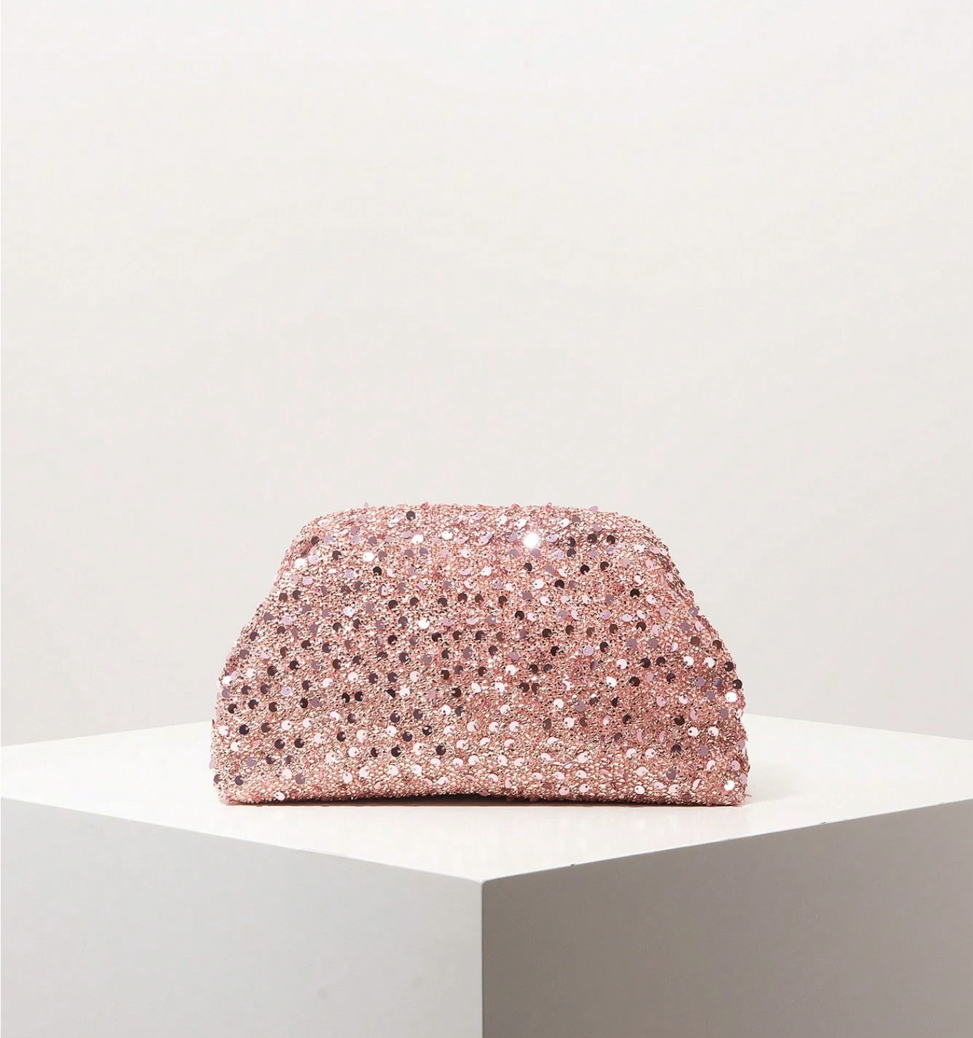 Rose Gold Sparkling Sequin Clutch Bag For Women Elegant Beaded Evening Bag