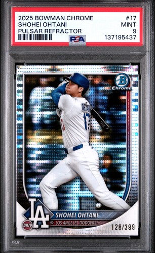 2025 Bowman Chrome Shohei Ohtani Pulsar Refractor /399 #17 PSA 9