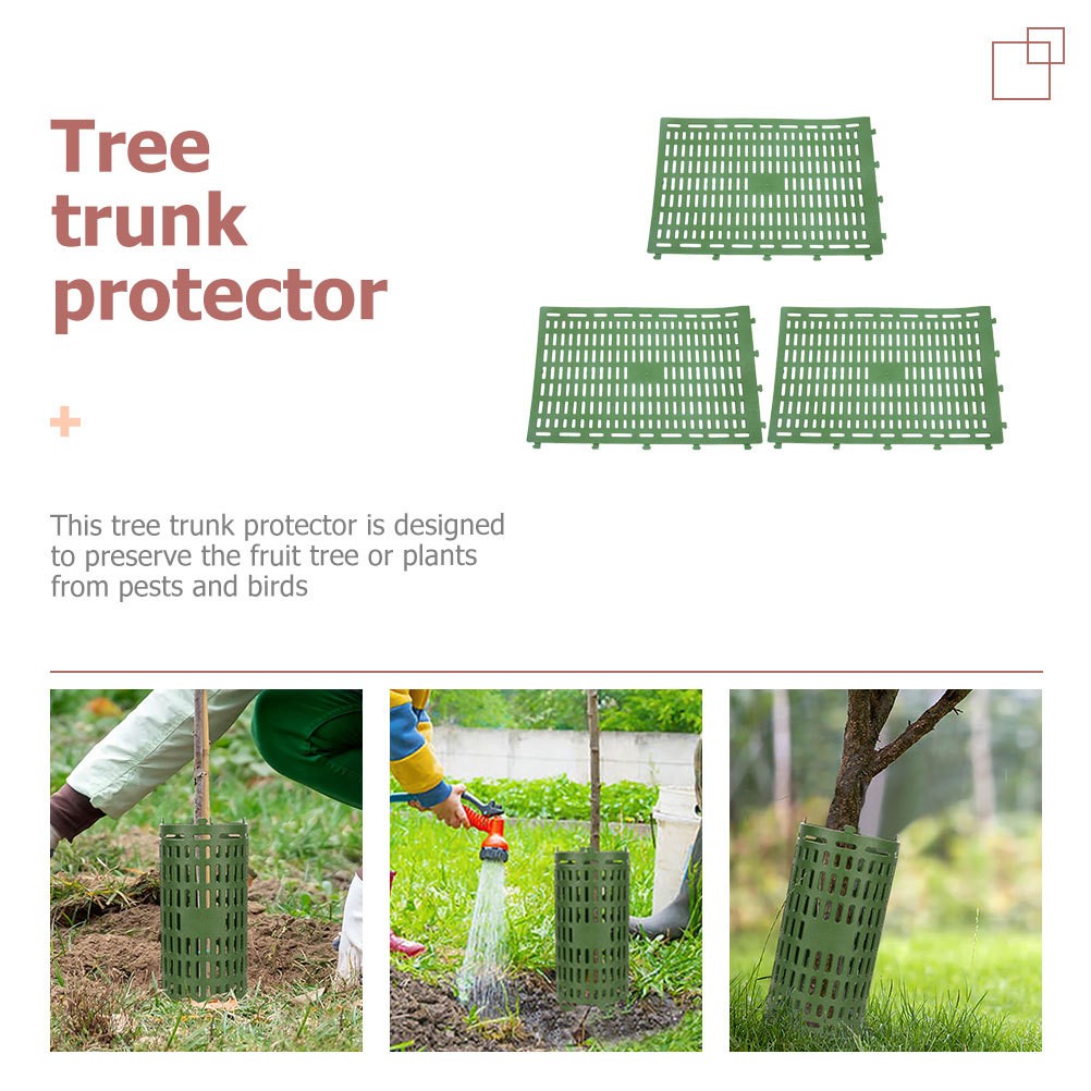 3 Pcs Tree Trunk Protector Plastic Guard Covers for Plant Tree Bark Protection