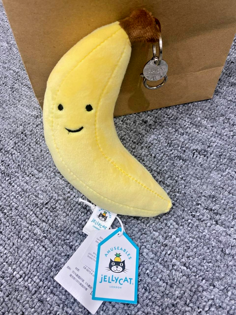 NEW Banana Keychain Soft Plush Bag Adorable Jellycat Accessory