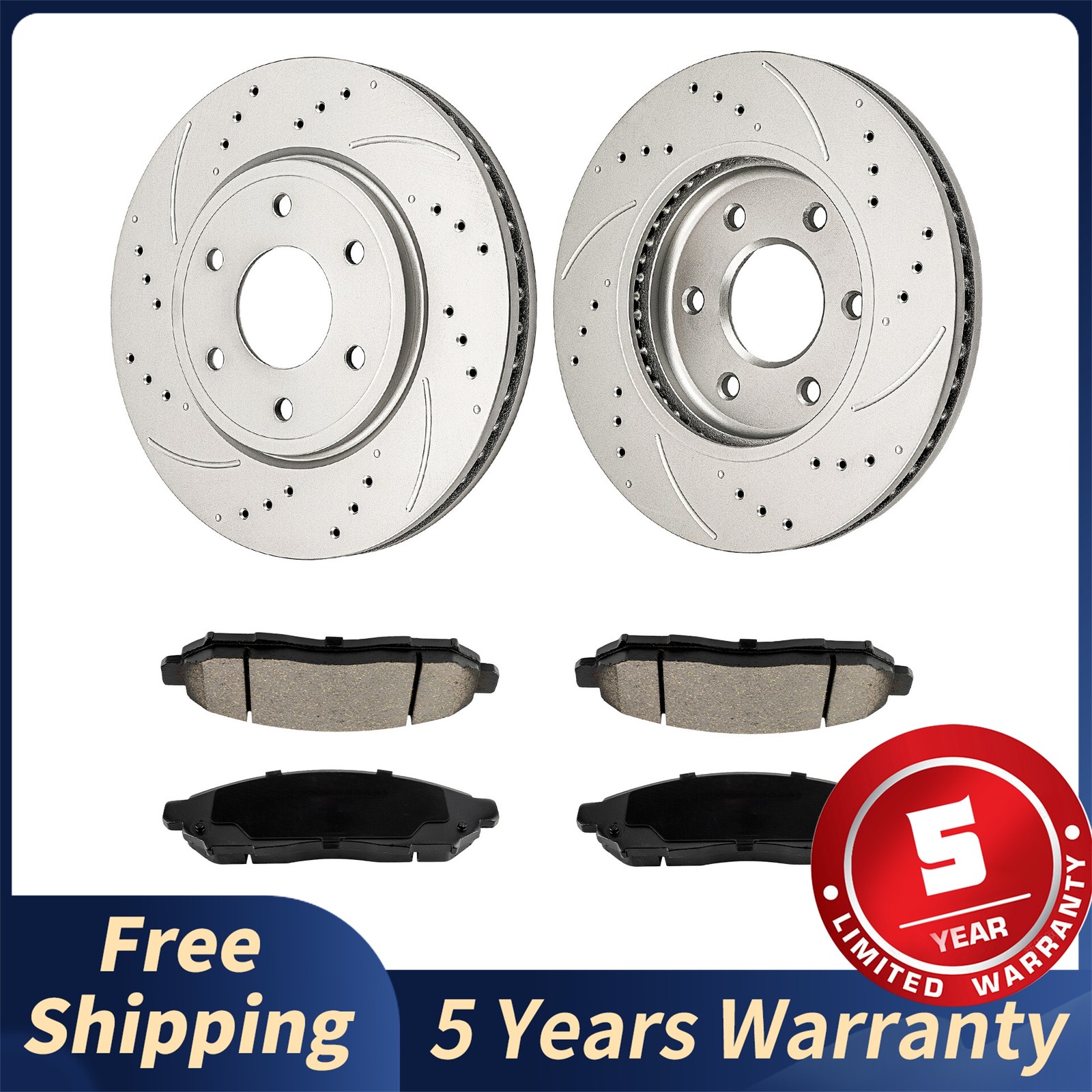 Front Brake Pads & Rotor Kit For Nissan Frontier 2005-2019 Suzuki Equator 09-12