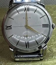 712 Elgin 17 Jewel Men's Manual Wind Wristwatch Runs Cross Hair Dial 10 K RGP