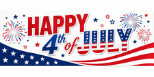 3ft x 8ft Happy 4th of July  13 oz Vinyl Banner- New-Free Shipping