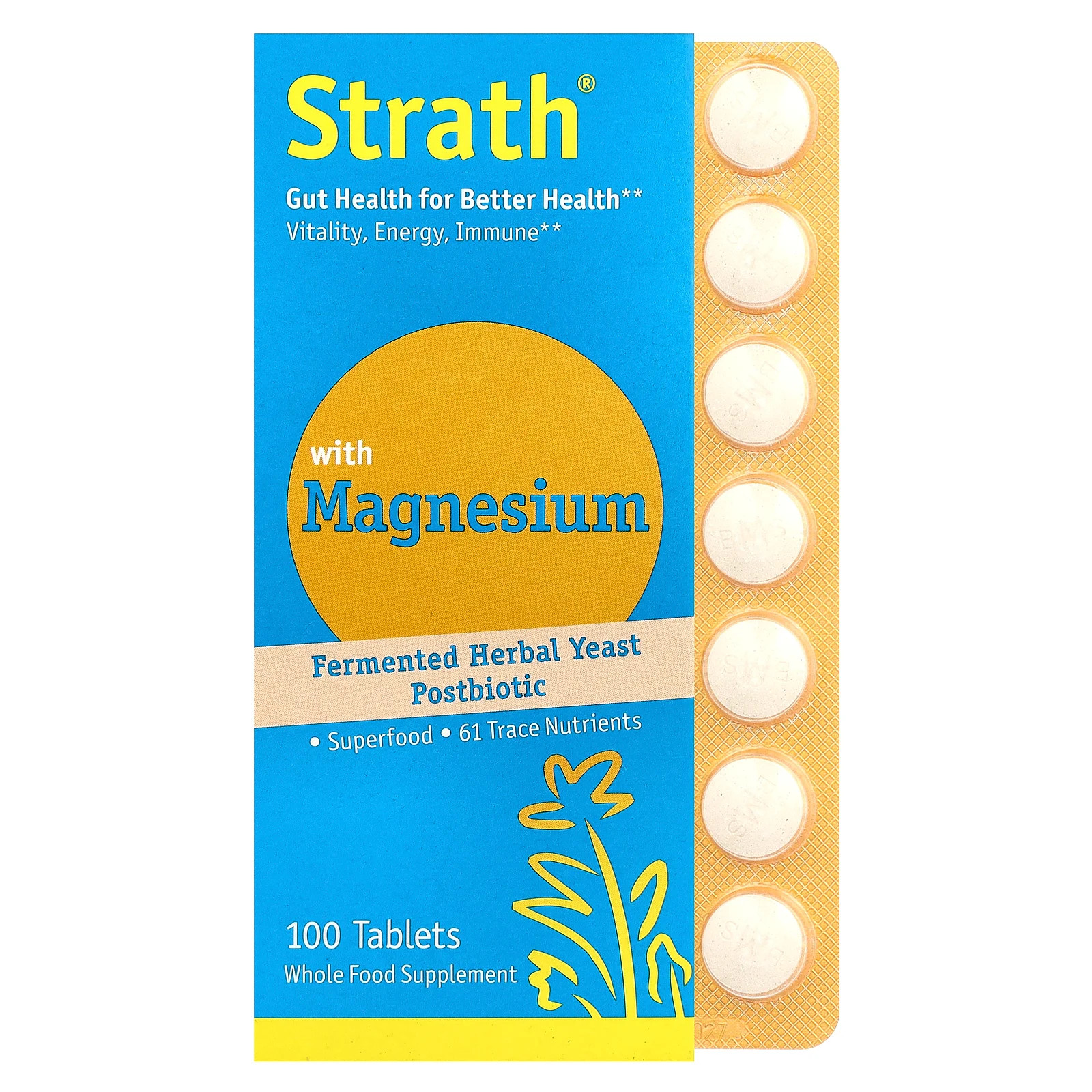 Ферментированные травяные дрожжи Постбиотические, с магнием, 100 таблеток