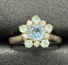 Vintage Sterling Silver Blue Topaz Ring Size 7.25 Y13