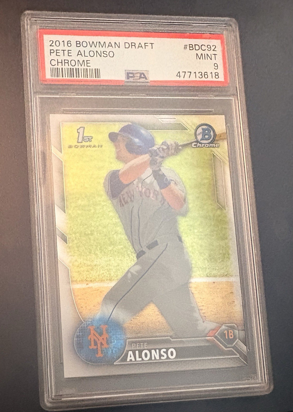 2016 Bowman Draft Pete Alonso Chrome PSA 9 Mint