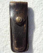 Vintage Old BUCK Knives 110 Sheath Black Leather Folding Knife Pouch Sheath Only