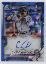 2021 Bowman Sapphire Edition Chrome Prospects Auto Eddy Diaz #BSPA-ED Auto lh0