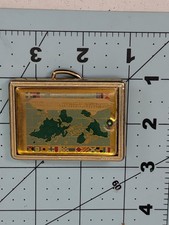 Nautical World Map Belt Buckle Mens Gold Tone Ship Signal Flags Made In USA 102