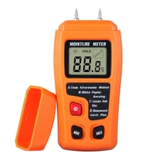 Digital LCD Wood Moisture Meter Pin-Type Water Leak Detector Orange Color