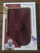 2021 Panini Immaculate Collegiate Simi Fehoko Rookie Player Caps Button #/3 RC