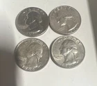1964 D Silver Quarters Lot of 4 Coins. Washington 25c