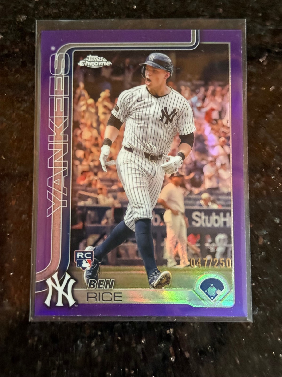 2025 Topps Chrome - Ben Rice #139 Purple Refractor /250 (RC) Yankees Rookie