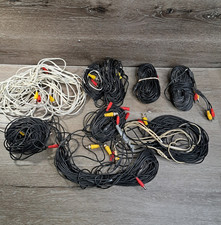 LOT OF 8 Security Camera Cables CCTV Video Power Wire BNC RCA Cord DVR