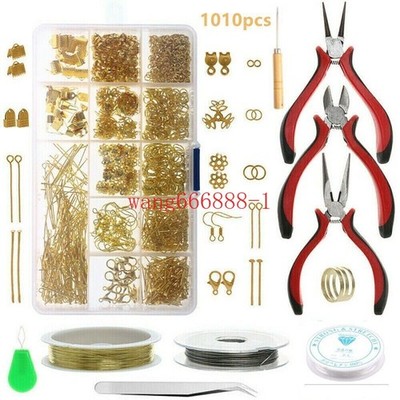 Craft Jewelry Making Supplies Kit Findings Sterling Beading Repair Tools DIY Set