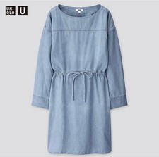 UNIQLO Denim Drawstring Dress Blue Casual Women’s Size M