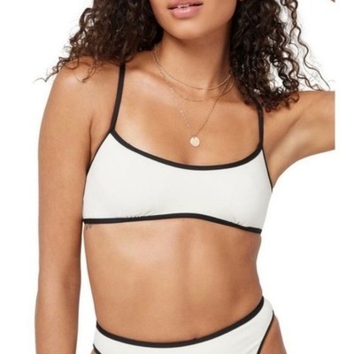 L*Space Pamela Bikini Top Racerback in Cream Black Size Small NWT