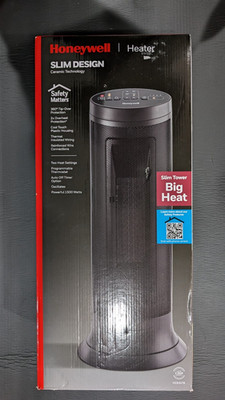 Honeywell Slim Digital Ceramic Tower Portable Oscillating Heater 1500W Black