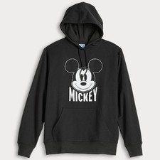 Disney Mickey Mouse NEW Pullover Hoodie Sweatshirt Black Mens Size Large L