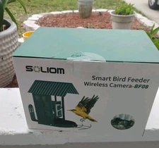 SOLIOM BF08-Metal Bird Feeder Camera w Smart AI Identify Bird Solar Charger Blue