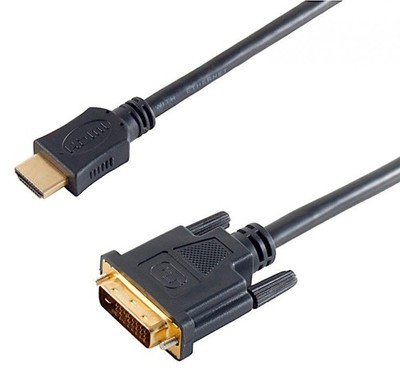 Adapterkabel HDMI Typ A Stecker  DVI-D 24+1 Stecker schwarz - Länge: 1,50 m