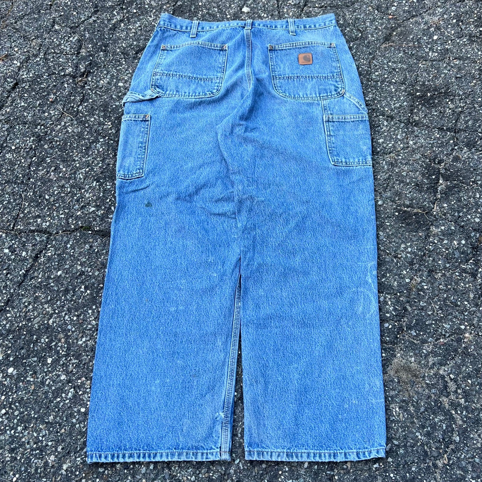 Vintage Y2K Carhartt blue denim carpenter work pants