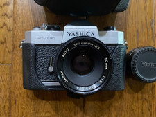Vtg. Yashica TL Electro X 35mm SLR Film Camera Yashinon-DS Lens Teleconverter