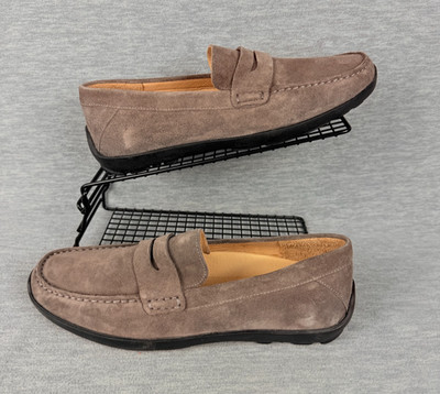 Samuel Hubbard Free Spirit Penny Loafers 9 W Gray Suede Slip On Comfort