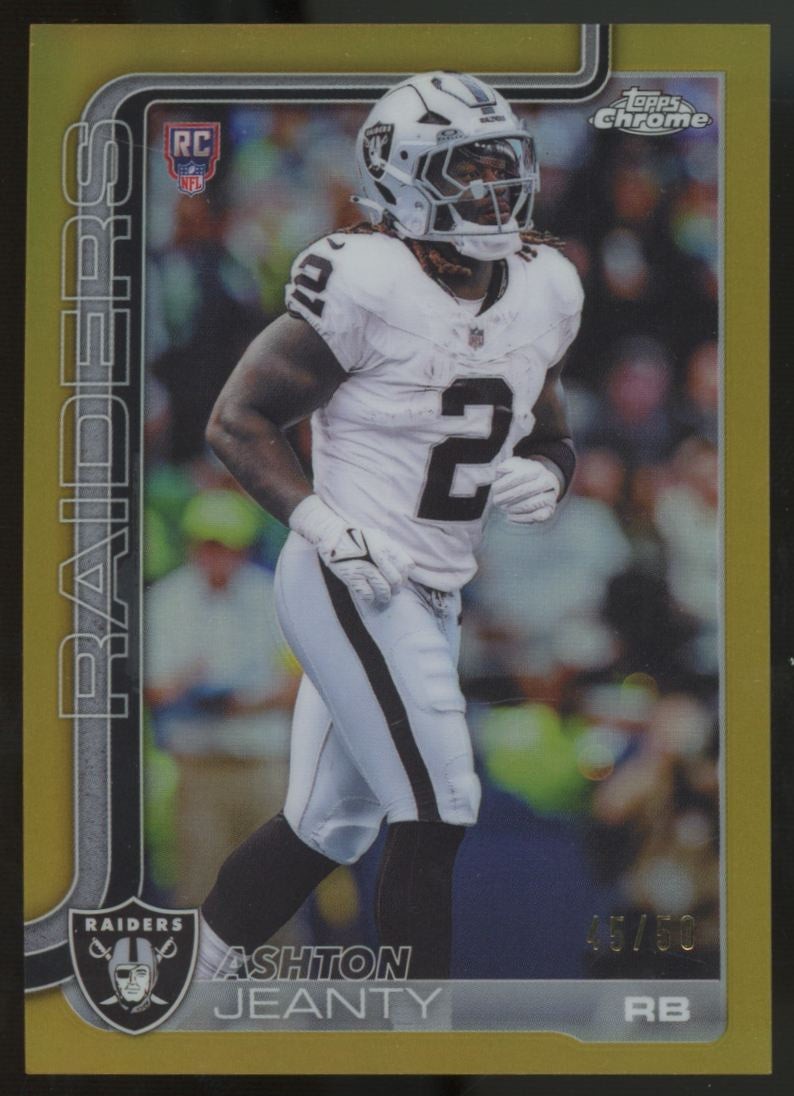 2025 Topps Chrome Ashton Jeanty RC Gold Refractor /50 #322