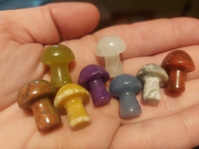 Wunderschönes 8er Set Mini Pilz Kristalle - Mini Mushys   
