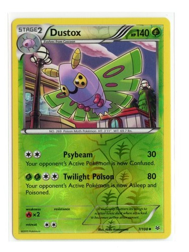 Dustox (7) 7/108 Reverse Holo Uncommon XY - Roaring Skies