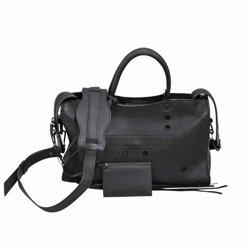 Balenciaga Blackout City S 2WAY Bag 443516 Leather Black with Dust Bag #KN471
