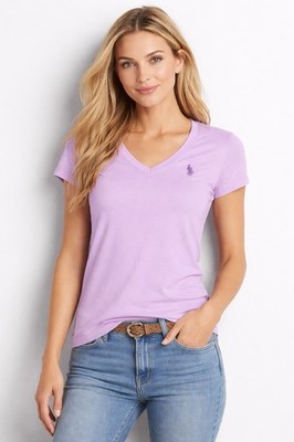 U.S. Polo Assn. Purple V-Neck Short Sleeve 100% Cotton T-Shirt Women M