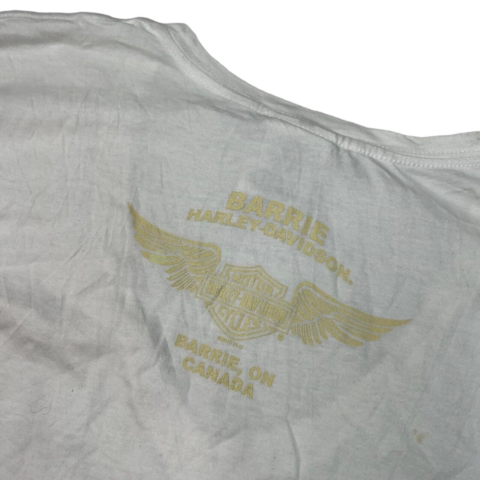 Camiseta Harley Davidson Retro HDMC Ride to Live Gráfica Cuello en V Blanca XL Foto 4 de 4