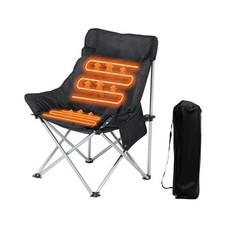 Heated Camping Chair, Oversized Heated Outdoor Chairs for Adults Small Black