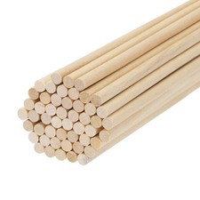 Round Wood Sticks 1/5x6" Dowel Rod Unfinished Hardwood Stick Craft 50Pcs
