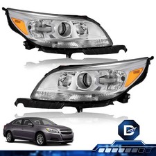 Headlights For Chevy Malibu 2013-2015 Halogen Projector Chrome Leftright Side Headlights For Chevy Malibu 2013-2015 Halogen Projector Chrome Leftright Side
